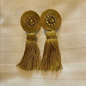 Elegant Gold Tassel Earrings